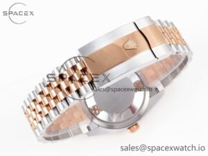 Rolex DateJust 36 SS/RG 126231 VSF 1:1 Best Edition 904L Steel Gray Textured Diamonds Dial on Jubilee Bracelet VS3235 - Image 15