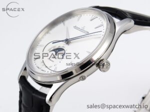 Aeger-Lecoultre Master Ultra Thin Moon 1368420 SS ZF 1:1 Best Edition White Dial on Black Leather Strap SA925 Super Clone V2 - Image 7
