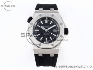 Audermars Piguet Royal Oak Offshore Diver 15710 ZF 1:1 Best Edition Black Dial on Black Rubber Strap SA3120 Super Clone V2