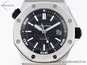 Audermars Piguet Royal Oak Offshore Diver 15710 ZF 1:1 Best Edition Black Dial on Black Rubber Strap SA3120 Super Clone V2 - Image 2