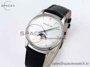Aeger-Lecoultre Master Ultra Thin Moon 1368420 SS ZF 1:1 Best Edition White Dial on Black Leather Strap SA925 Super Clone V2 - Image 4