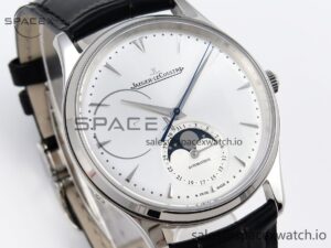 Aeger-Lecoultre Master Ultra Thin Moon 1368420 SS ZF 1:1 Best Edition White Dial on Black Leather Strap SA925 Super Clone V2 - Image 3
