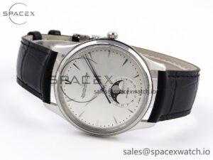 Aeger-Lecoultre Master Ultra Thin Moon 1368420 SS ZF 1:1 Best Edition White Dial on Black Leather Strap SA925 Super Clone V2 - Image 5