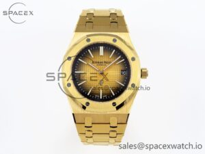 Audermars Piguet Royal Oak 39mm 15202 YG IPF 1:1 Best Edition Yellow/Brown Textured Dial on YG Bracelet A2121