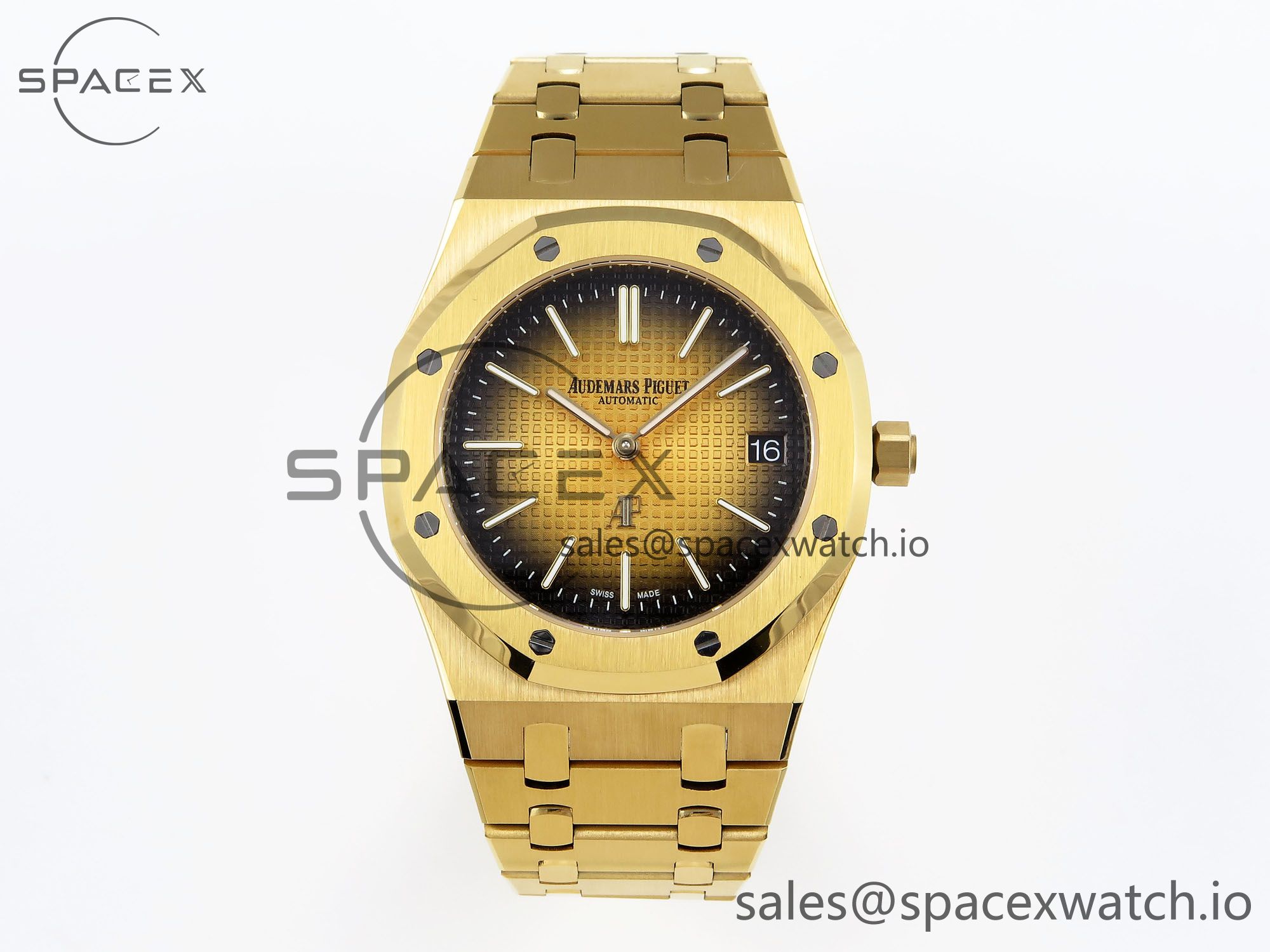 1 (17) Audermars Piguet Royal Oak 39mm 15202 YG IPF 1:1 Best Edition Yellow/Brown Textured Dial on YG Bracelet A2121 - Image 1