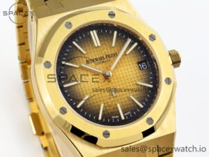 Audermars Piguet Royal Oak 39mm 15202 YG IPF 1:1 Best Edition Yellow/Brown Textured Dial on YG Bracelet A2121 - Image 3