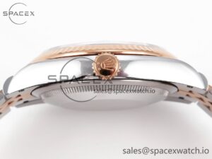 Rolex DateJust 36 SS/RG 126231 VSF 1:1 Best Edition 904L Steel Gray Dial Green Roman Marker on Jubilee Bracelet VS3235 - Image 14