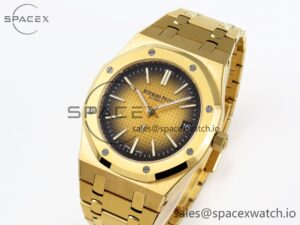 Audermars Piguet Royal Oak 39mm 15202 YG IPF 1:1 Best Edition Yellow/Brown Textured Dial on YG Bracelet A2121 - Image 4