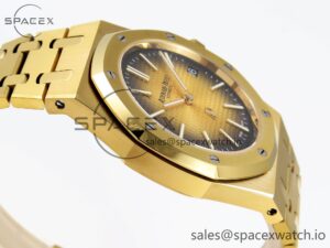 Audermars Piguet Royal Oak 39mm 15202 YG IPF 1:1 Best Edition Yellow/Brown Textured Dial on YG Bracelet A2121 - Image 8