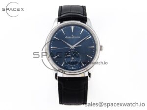 Jaeger-Lecoultre Master Ultra Thin Moon 1368420 SS ZF 1:1 Best Edition Blue Dial on Black Leather Strap SA925 Super Clone V2