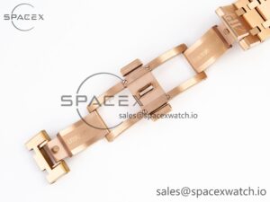 Audermars Piguet Lady Royal Oak 33mm RG 8F 1:1 Best Edition Blue Dial Diamonds Bezel on RG Bracelet Swiss Quartz - Image 27