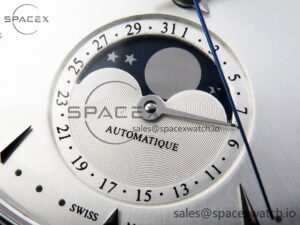 Aeger-Lecoultre Master Ultra Thin Moon 1368420 SS ZF 1:1 Best Edition White Dial on Black Leather Strap SA925 Super Clone V2 - Image 10