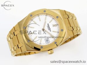 Audermars Piguet Royal Oak 39mm 15202 YG IPF 1:1 Best Edition White Textured Dial on YG Bracelet A2121 - Image 6