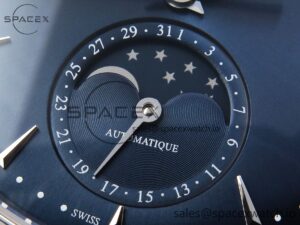 Jaeger-Lecoultre Master Ultra Thin Moon 1368420 SS ZF 1:1 Best Edition Blue Dial on Black Leather Strap SA925 Super Clone V2 - Image 10