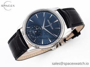 Jaeger-Lecoultre Master Ultra Thin Moon 1368420 SS ZF 1:1 Best Edition Blue Dial on Black Leather Strap SA925 Super Clone V2 - Image 6