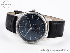 Jaeger-Lecoultre Master Ultra Thin Moon 1368420 SS ZF 1:1 Best Edition Blue Dial on Black Leather Strap SA925 Super Clone V2 - Image 5