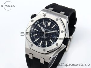 Audermars Piguet Royal Oak Offshore Diver 15710 IPF 1:1 Best Edition Black Dial on Black Rubber Strap SA3120 Super Clone - Image 4