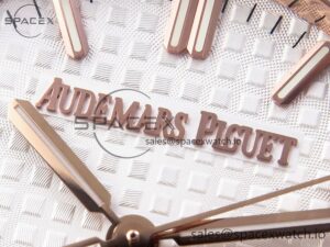 Audermars Piguet Lady Royal Oak 33mm RG 8F 1:1 Best Edition White Dial Diamonds Bezel on RG Bracelet Swiss Quartz - Image 9