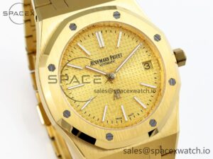 Audermars Piguet Royal Oak 39mm 15202 YG IPF 1:1 Best Edition YG Textured Dial on YG Bracelet A2121 - Image 3