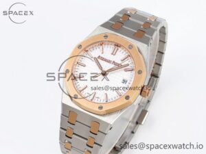 Audermars Piguet Lady Royal Oak 33mm SS/RG 8F 1:1 Best Edition White Dial on SS/RG Bracelet Swiss Quartz - Image 4