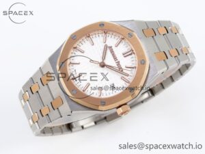 Audermars Piguet Lady Royal Oak 33mm SS/RG 8F 1:1 Best Edition White Dial on SS/RG Bracelet Swiss Quartz - Image 6