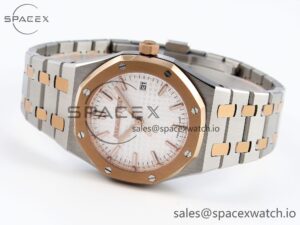 Audermars Piguet Lady Royal Oak 33mm SS/RG 8F 1:1 Best Edition White Dial on SS/RG Bracelet Swiss Quartz - Image 5