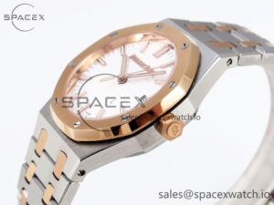 Audermars Piguet Lady Royal Oak 33mm SS/RG 8F 1:1 Best Edition White Dial on SS/RG Bracelet Swiss Quartz - Image 7
