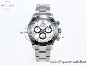 ROLEX DAYTONA 116500 APSF 1:1 BEST EDITION WHITE DIAL ON SS BRACELET SH4130