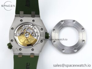 Audermars Piguet Royal Oak Offshore Diver 15710 IPF 1:1 Best Edition Green Dial on Green Rubber Strap SA3120 Super Clone - Image 17