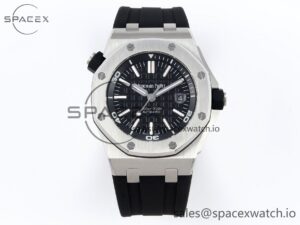 Audermars Piguet Royal Oak Offshore Diver 15703 ZF 1:1 Best Edition Black Dial on Black Rubber Strap SA3120 Super Clone V2