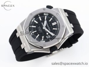 Audermars Piguet Royal Oak Offshore Diver 15703 ZF 1:1 Best Edition Black Dial on Black Rubber Strap SA3120 Super Clone V2 - Image 6