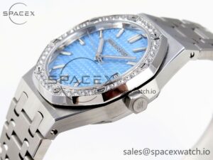 AUDEMARS PIGUET ROYAL OAK 34MM SS BF BEST EDITION ICE BLUE DIAL DIAMONDS BEZEL ON SS BRACELET A5800 - Image 7
