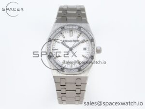 AUDEMARS PIGUET ROYAL OAK 34MM SS BF BEST EDITION WHITE DIAL DIAMONDS BEZEL ON SS BRACELET A5800