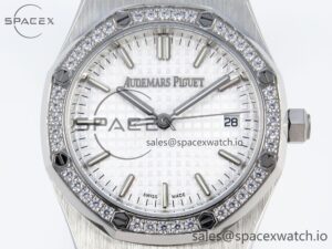 AUDEMARS PIGUET ROYAL OAK 34MM SS BF BEST EDITION WHITE DIAL DIAMONDS BEZEL ON SS BRACELET A5800 - Image 2