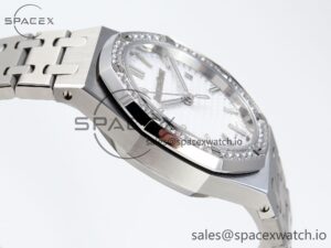 AUDEMARS PIGUET ROYAL OAK 34MM SS BF BEST EDITION WHITE DIAL DIAMONDS BEZEL ON SS BRACELET A5800 - Image 8