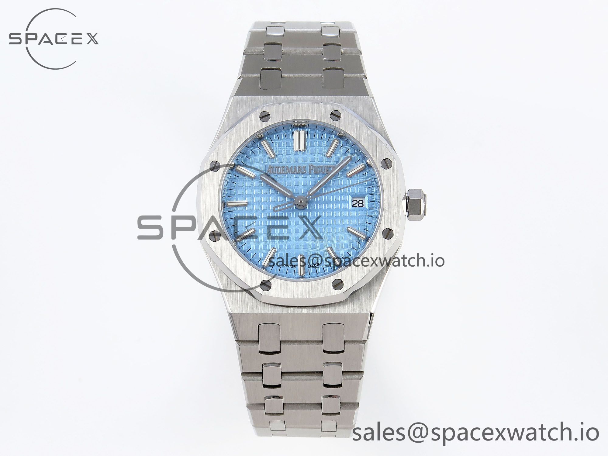 2 (36) AUDEMARS PIGUET ROYAL OAK 34MM SS BF BEST EDITION ICE BLUE DIAL ON SS BRACELET A5800 - Image 1