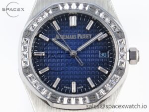 AUDEMARS PIGUET ROYAL OAK 34MM SS BF BEST EDITION BLUE DIAMONDS DIAL DIAMONDS BEZEL ON SS BRACELET A5800 - Image 2