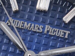 AUDEMARS PIGUET ROYAL OAK 34MM SS BF BEST EDITION BLUE DIAMONDS DIAL DIAMONDS BEZEL ON SS BRACELET A5800 - Image 9