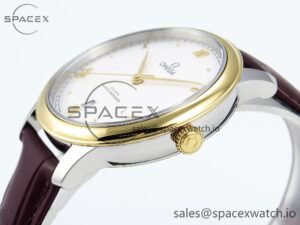 Omega De Ville Date YG MKF 1:1 Best Edition White Dial Roman Marker on Brown Leather Strap A8800 - Image 8