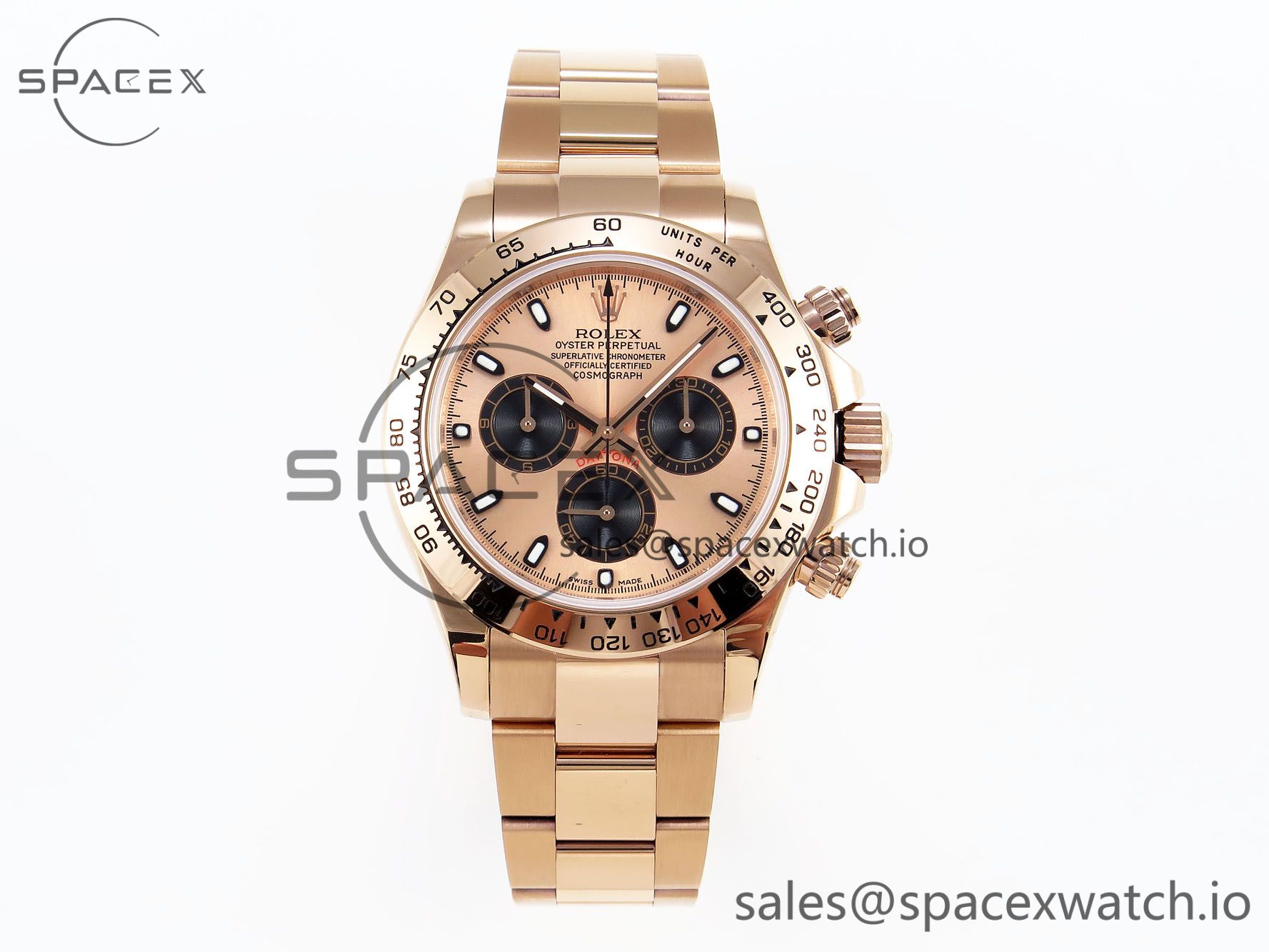 IMG_0001 Rolex Daytona 116505 RG OMF Best Edition RG/Black Dial on RG Bracelet A7750 (Slim Movement) - Image 1