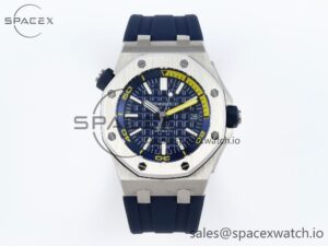 Audermars Piguet Royal Oak Offshore Diver 15710 IPF 1:1 Best Edition Blue Dial on Blue Rubber Strap SA3120 Super Clone