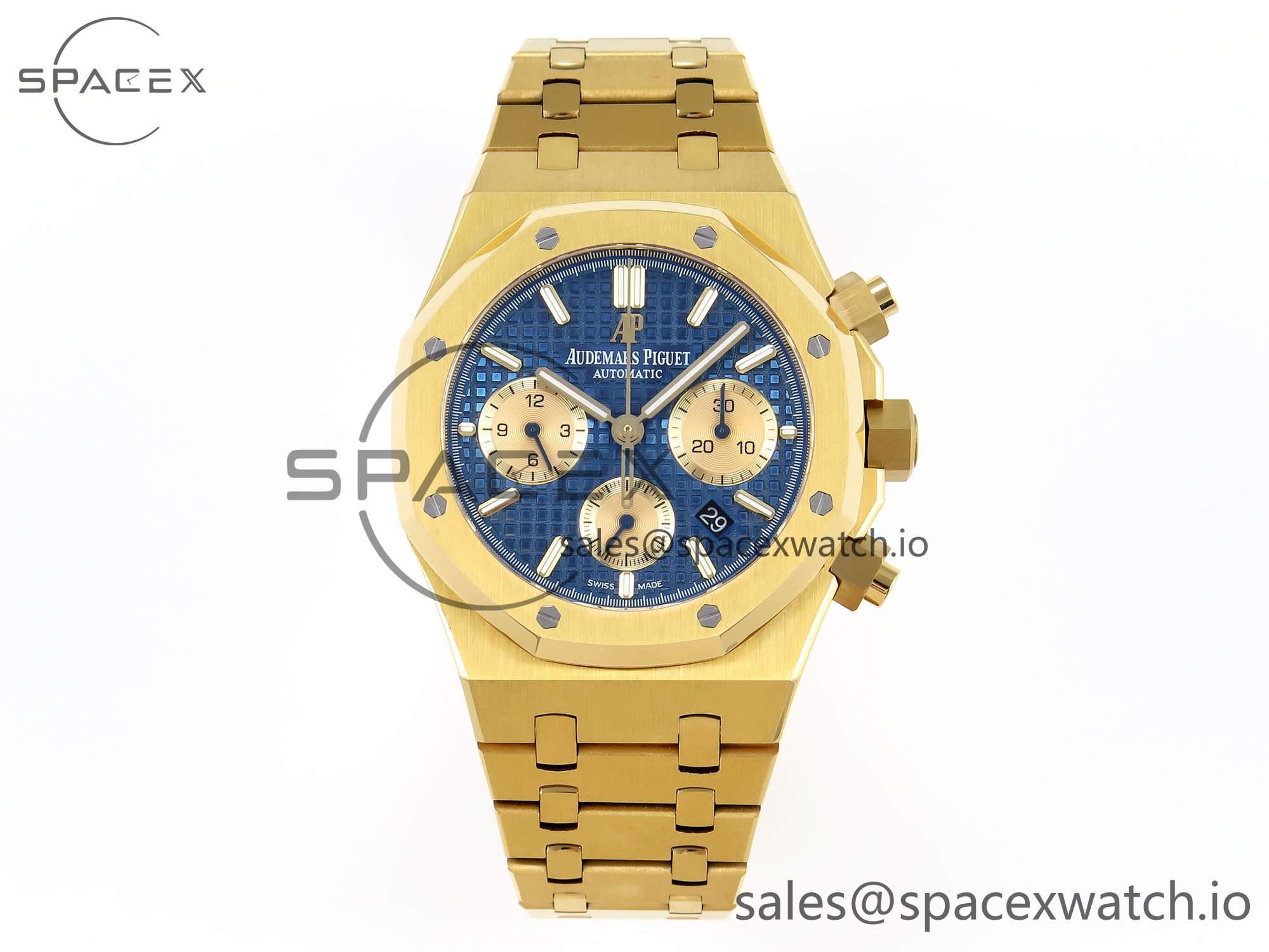 IMG_0001 Audermars Piguet Royal Oak Chrono 26331 YG IPF 1:1 Best Edition Blue/YG Dial on YG Bracelet A7750 - Image 1