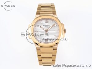 Patek Philippe NAUTILUS 7118 LADIES RG PPF 1:1 BEST EDITION WHITE DIAL ON RG BRACELET 324CS