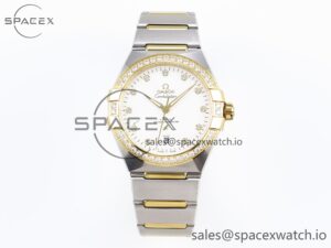 Omega Constellation 39mm SS/YG Diamonds Bezel ASWF 1:1 Best Edition White Diamonds Dial on SS/YG Bracelet A8800
