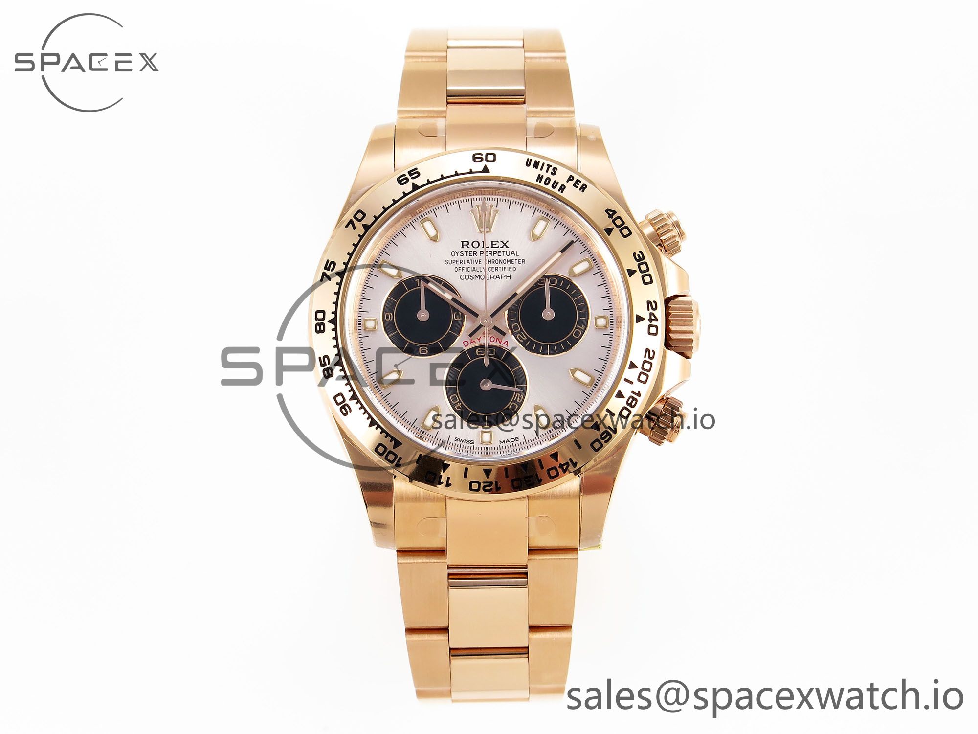 IMG_0001 Rolex Daytona 116505 Clean 1:1 Best Edition Silver Dial RG Markers on RG Bracelet SA4130 V2 - Image 1