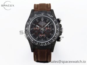 Rolex Daytona DIW Carbon/SS Case and Bezel DIWF Edition Brown Dial on Brown Nylon Strap A7750