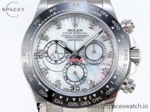 Rolex Daytona 116519 SS OMF Best Edition White MOP Diamonds Dial on Oysterflex Strap A7750 (Slim Movement) - Image 2