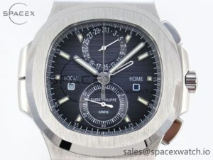 Patek Philippe Nautilus 5990 SS SPPF 1:1 Best Edition Blue Dial on SS Bracelet A28-520 Clone - Image 2