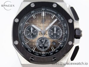 Audermars Piguet Royal Oak Offshore 44mm SS Black Ceramic Bezel APF 1:1 Best Edition Brown Dial on Brown Rubber Strap A4401 - Image 2
