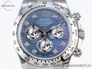 Rolex Daytona 116509 SS OMF Best Edition Blue MOP Dial on SS Bracelet A7750 (Slim Movement) - Image 2